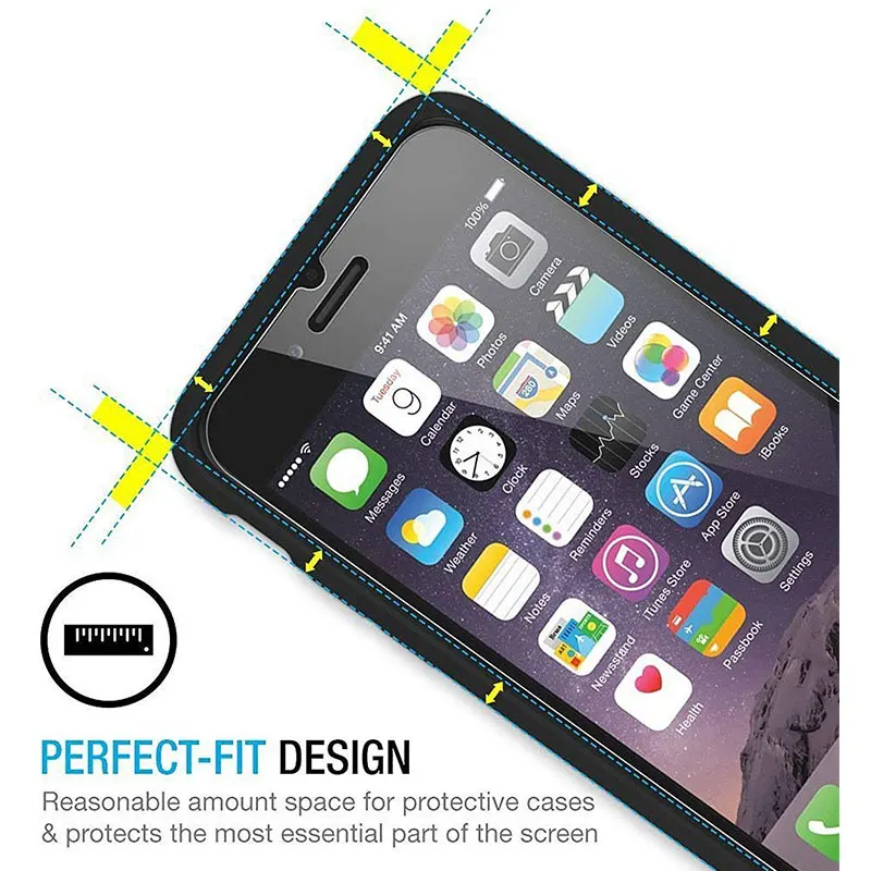 Ascromy 2PCS For iPhone X Screen Protector Tempered Glass 9H ecran Protection For iPhone 7 Plus 8 6 6S 5 5S SE 4 4S verre trempe (3)