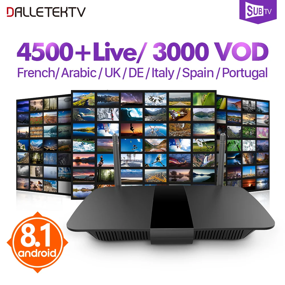 Leadcool IPTV France Arabic Q1504 Android 8.1 RK3229 TV Receiver with SUBTV IPTV Subscripton Belgium France Arabic Portugal IPTV