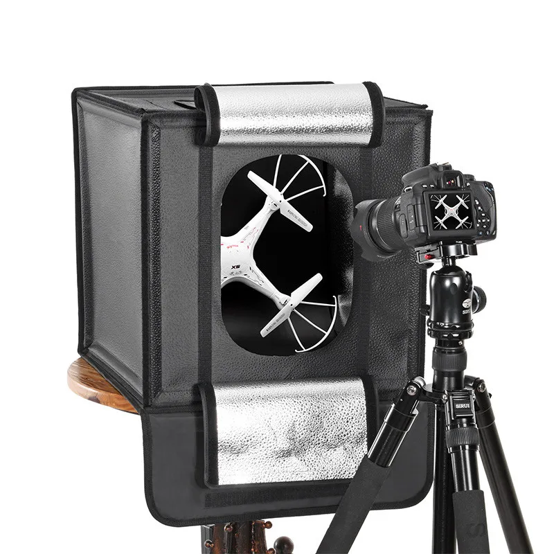 Для студийной фотосъемки 60 см Amzdeal Портативный фотобокс осветительный тент софтбокс с светодиодный освещения самокат электрический складной профессиональные фотографии cd50