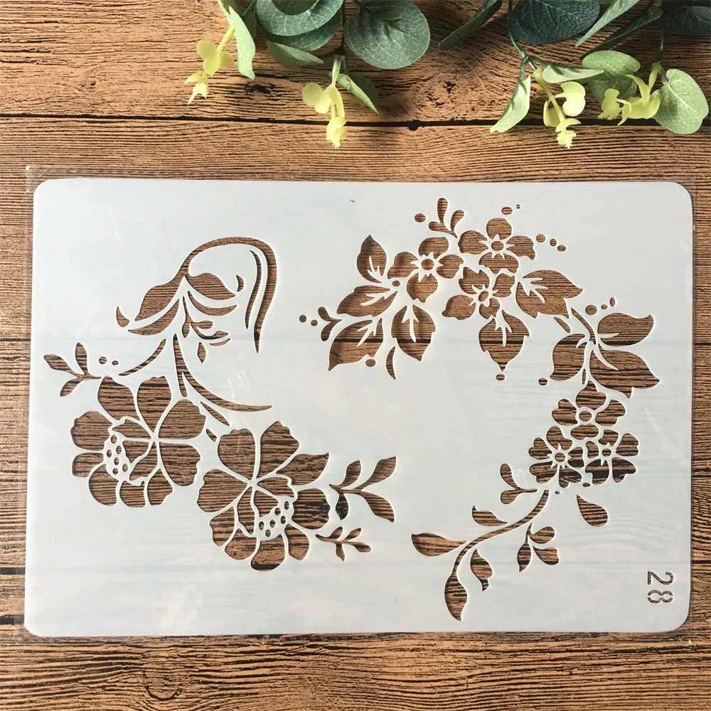 

26cm Flower Leaves DIY Craft Layering Stencils Painting Scrapbooking Stamping Embossing Album Paper Card Template