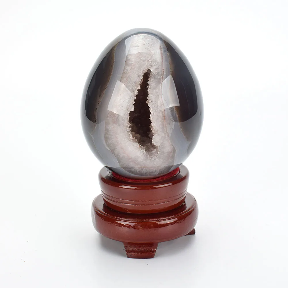 

3.5'' Natural Agate Geode Carved Decorative Ball Reiki Healing Crystal Stone Crystal Egg Art Collection Decor without Base