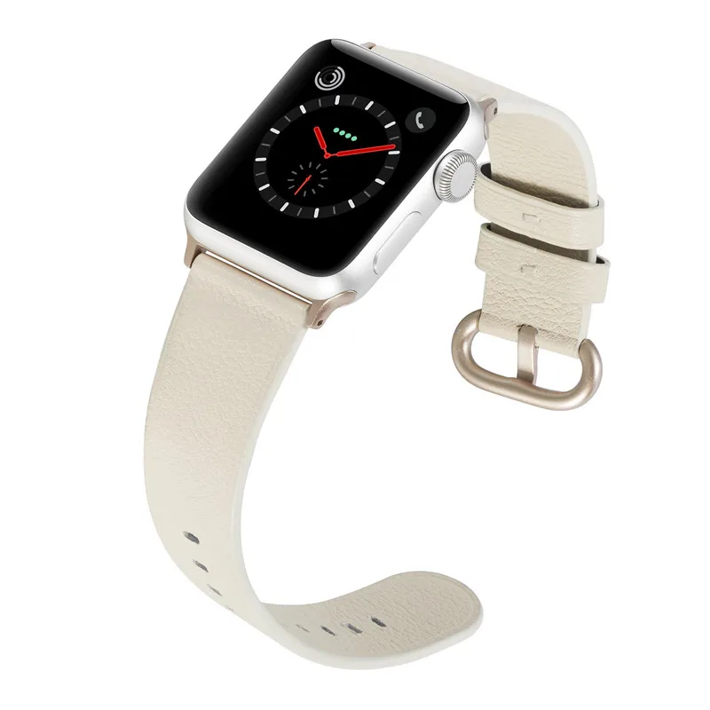 

White Wrist Leather Watch Strap Band For applewatch 4 3 2 1 38mm 40mm , VIOTOO Genunie Leather Band Strap For Iwatch 38 mm 40 mm