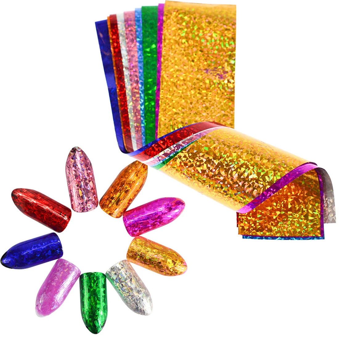 

Flash Transfer Sticker DIY Holographic Nail Paper Nail Art Deco 9 Star Sky Sky Color Laser Nail Sticker