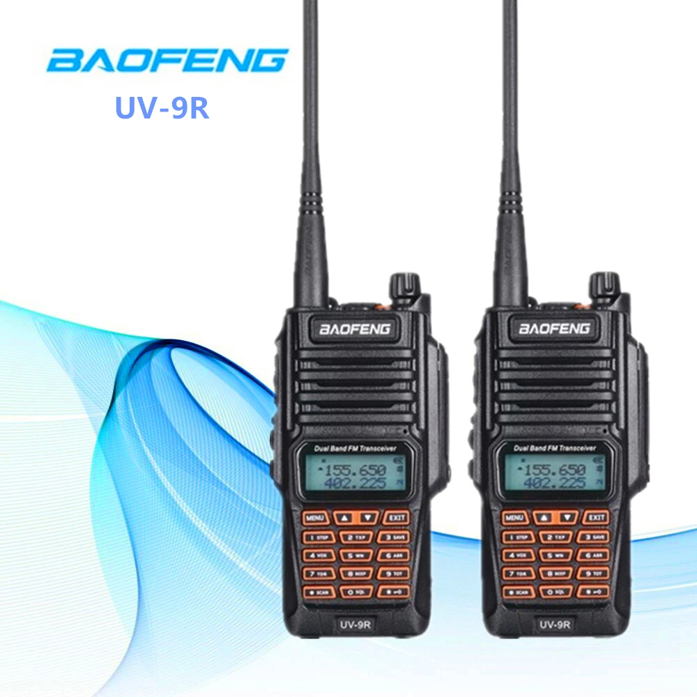 

2pcs Original Baofeng UV-9R Walkie Talkie Portable IP67 Waterproof Radio High Power Intercom Uhf Vhf Dual-Band Two way UV9R