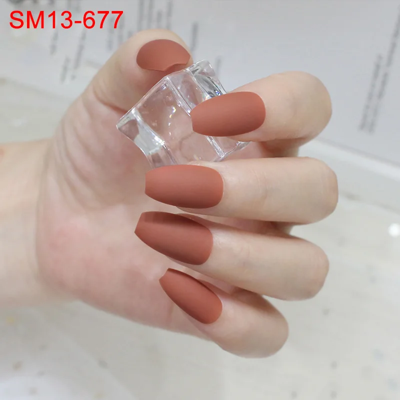 

24 Pcs/Set Matte False Nails Full Tips Women Fake Fingernails Nail Art Decoration Tool TY99