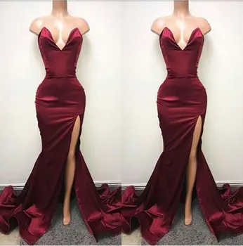 

Mermaid Prom Dresses Velvet High Neck Long Sleeves Women Evening Gowns