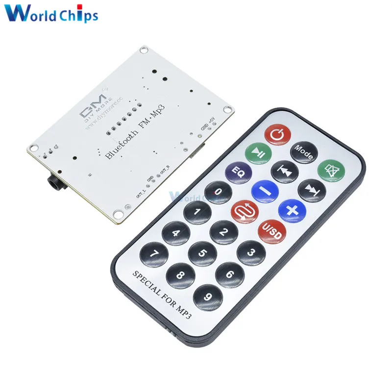 Цифровой светодиодный дисплей беспроводной Bluetooth FM MP3 декодирующая плата TF Micro SD