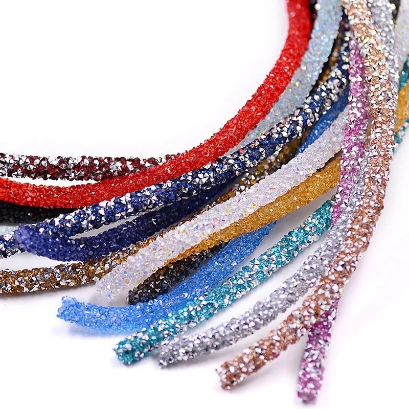 JUNAO-1Meter-Crystal-AB-Rhinestones-Tube-Chain-Trim-Applique-Strass-Banding-Crystals-Stones-Chain-Resin-Tube