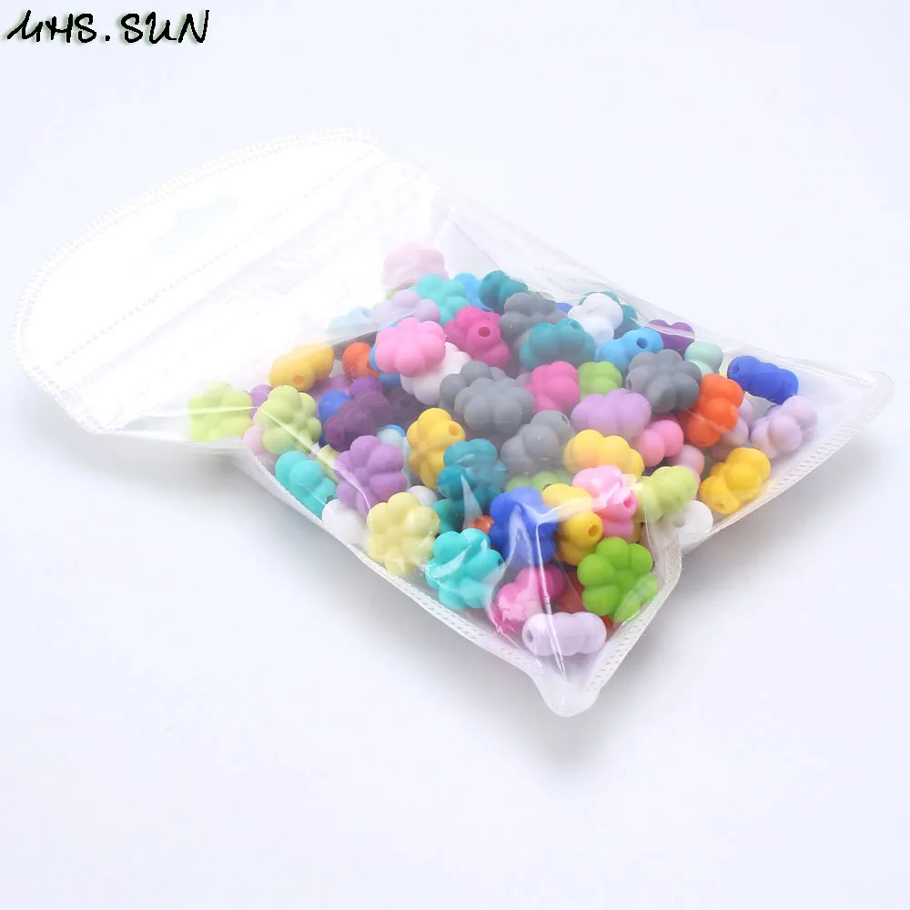 SL266-1 (6).10PCS New Arrival baby silicone beads flower shaped teething teether space beads for chewing necklace pacifier clip JPG