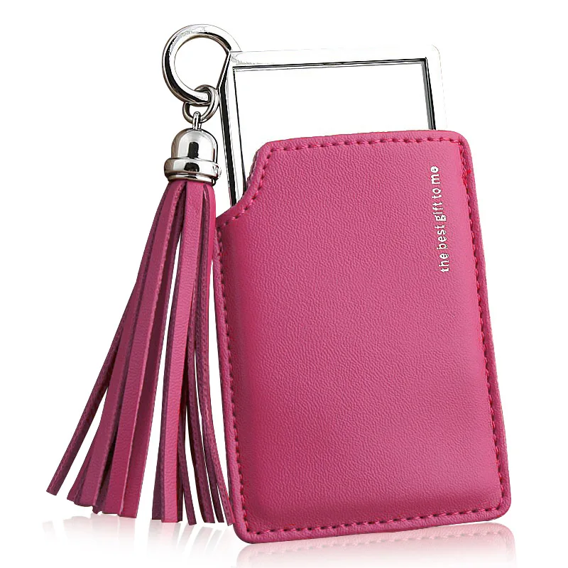 Portable Makeup Mirrors with Tassels Case Mini Pocket Cosmetics Mirror Novelty Compact Home Supplies HB88