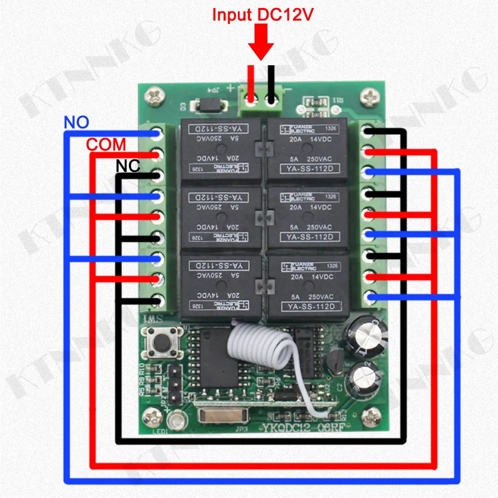 KTNNKG DC 12 В 6CH модуль дистанционного реле беспроводной светильник переключатель приемник управления 433 МГц с 6 кнопками РЧ передатчик дропшиппинг