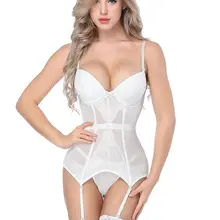Женское сексуальное нижнее белье Ночное белье Стринги Babydoll Ночное белье сексуальный корсет жилет Женское Эротическое белье-белый