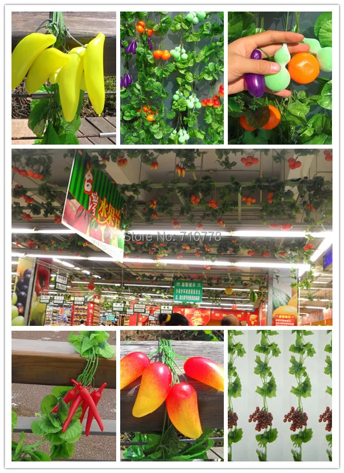 Artificial fake mini fruits and vegetables vine for home supermaket