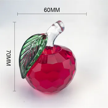 

1pcs Red 2.36 Inch Crystal Apple Paperweight Glass Paperweight Fruit Crafts Gifts Hot Sale