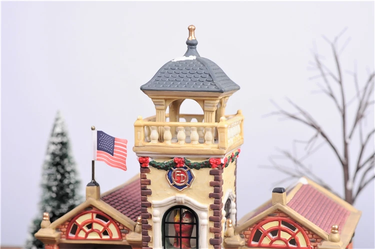 Пожарная станция Town керамический дом ремесел современная, для домашнего декора Гостиная орнамент «Подарок на Рождество»