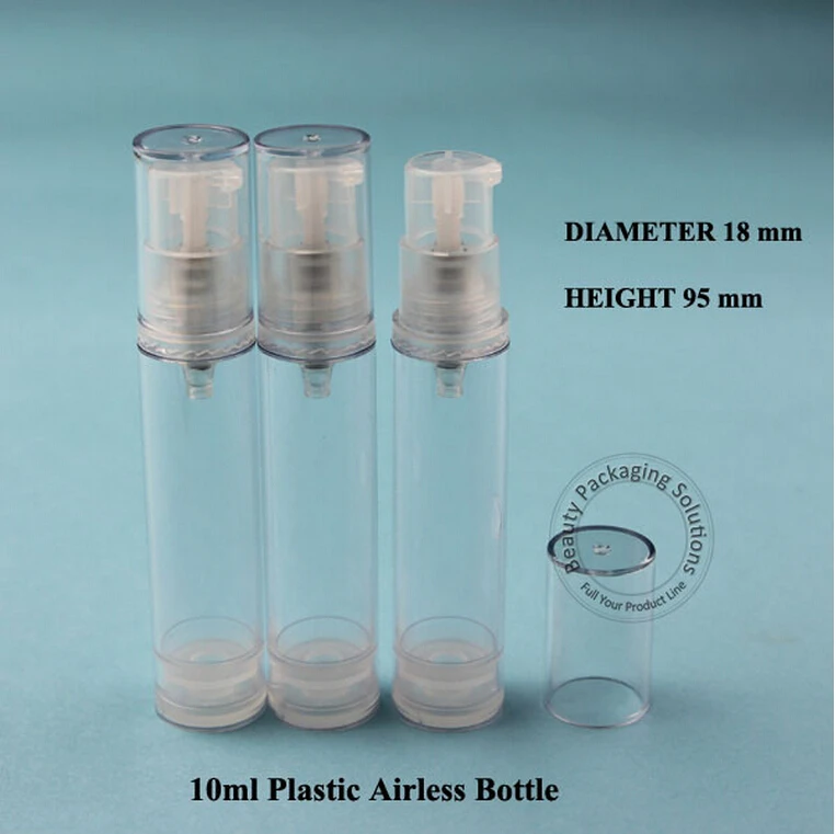 50pcs/lot Promotion 10ml PS Airless Lotion Emulsion Pump Bottle Vacuum Women Cosmetic Container Empty Facial Cream Pot Packaging | Красота и