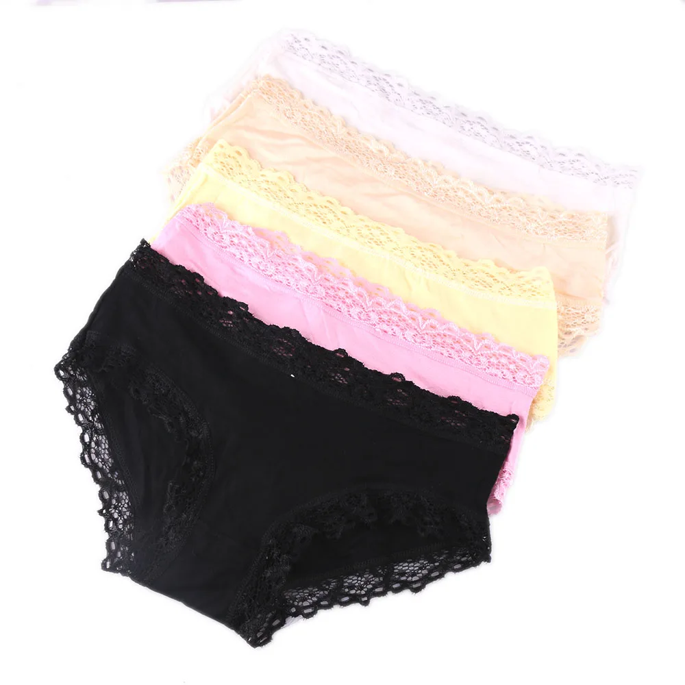 1 Piece New Fashion Sexy Women Underwear Lace edge Briefs Thongs