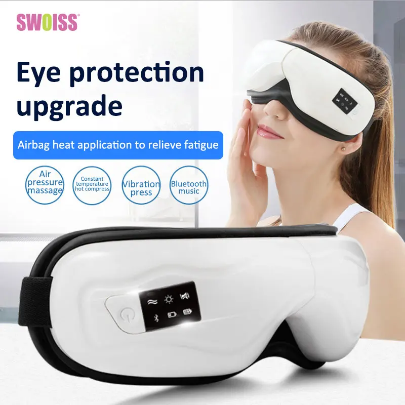 

SWOISS Pressure Eye Massager Electric Folding Wireless Charging Eye Care Cover Sleep Caregiver Fatigue Recovery Heat Eye Mask