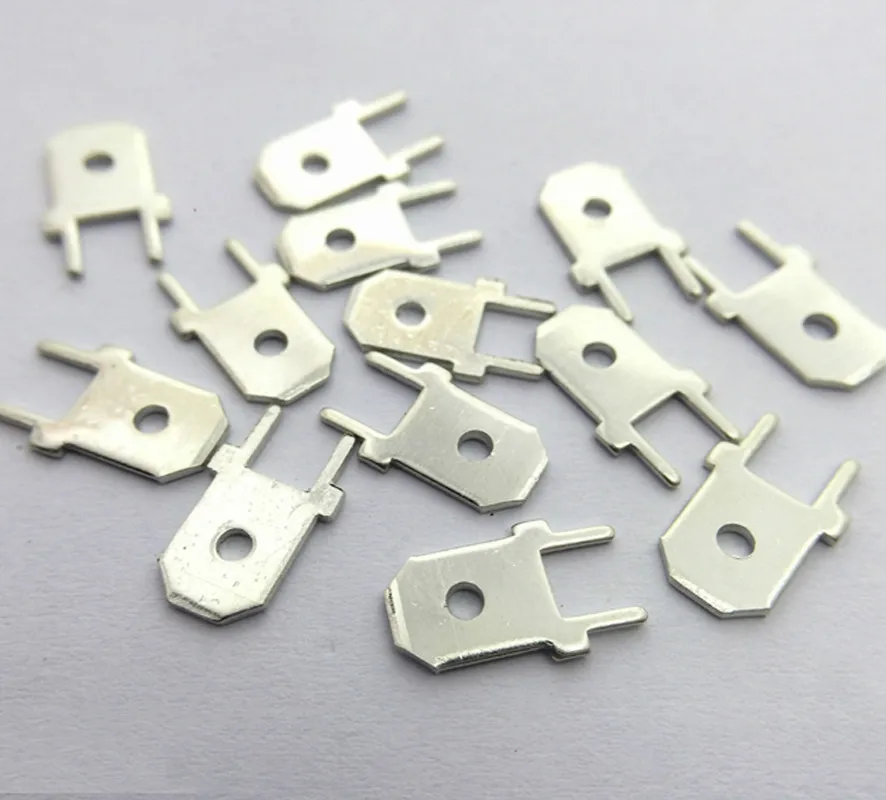 

50Pcs Terminal 6.3 Plug Spring Insert Cold End 6.3mm Solder Insert 6.3 Circuit Board Insert Male Terminal