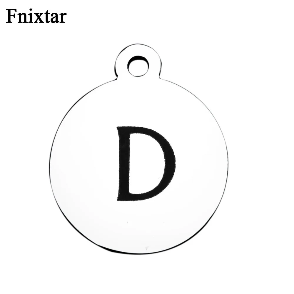 Fnixtar 316L Stainless Steel Small Alphabet Charms For Women Jewelry