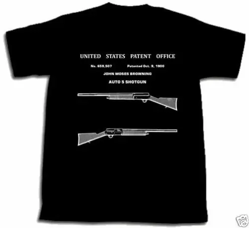

New Top Tees Tshirts Browning Auto 5 Shotgun Patent Shirt A5 Tshirt New S M L Xl 2Xl Shot Gunt Shirts Hoodies