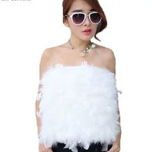 Новая модная зимняя юбка из страусиного перьев, мини-торт, белый, черный, серый, розовый, S, M, L, XL