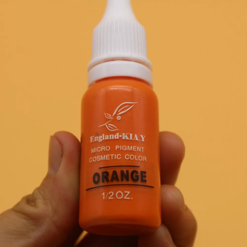 

2PCS/lot England KIAY Microblading Pigment Permanent Makeup Tattoo ink For Cosmetic Eyebrow Eyeliner Lip Colors orange 1/2oz