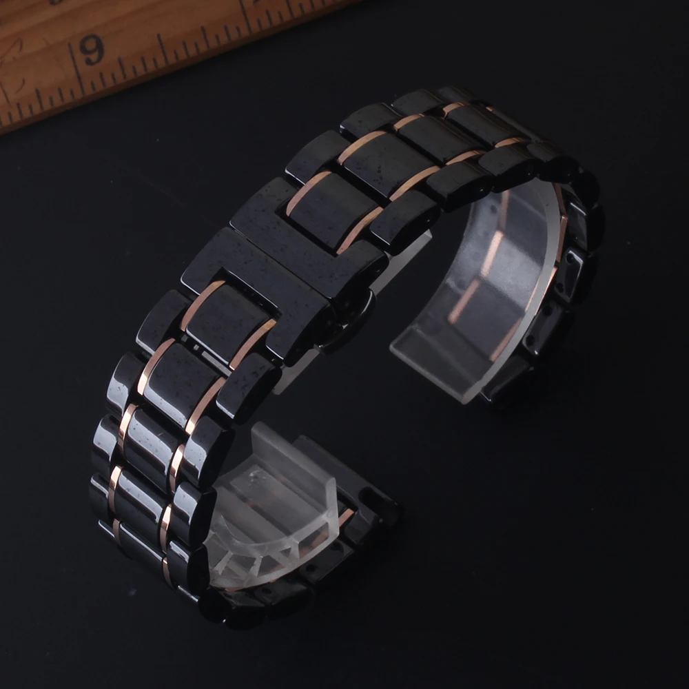 Быстроразъемные контакты ремешок для Galaxy наручные часы мужские и женские черные керамические полированные 18 мм 19 мм 20 мм 21 мм 22 мм 23 мм 24 мм ремешки