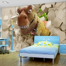 Пользовательские Большая фреска обои Аксессуары Гостиная Спальня обои покрытия стен murales Para сравнению 3D мультфильм динозавра