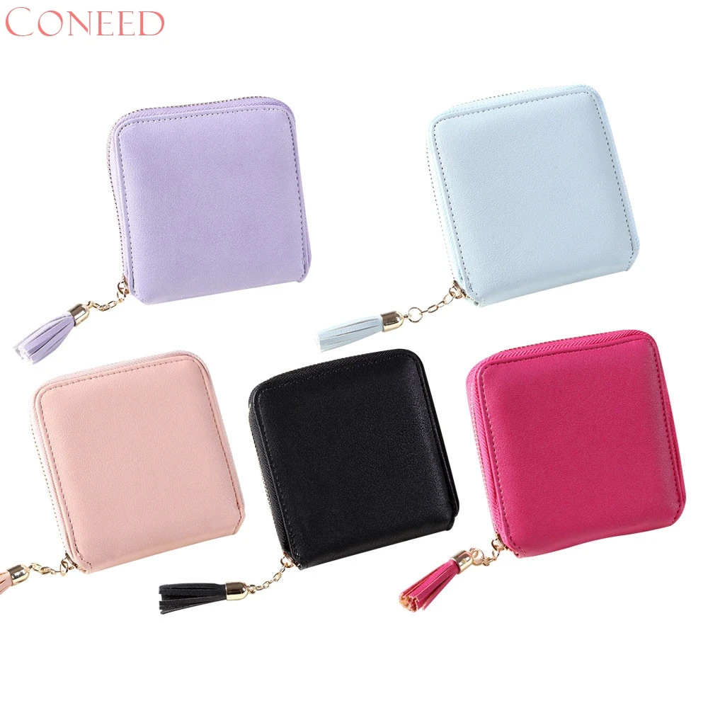 

CONEED wallet female card holder wallet leather patchwork 2017 fashion leather wallet female women purse wallet