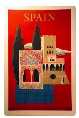 

Villemot Classic Spain Travel Tour 1950s Retro Vintage Poster Canvas Painting DIY Wall Paper Posters Home Decor Gift