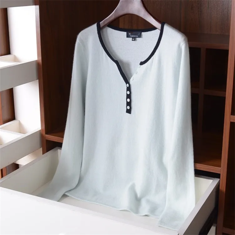  pure cashmere knit women fashion buckle Oneck pullover sweater M-L retail wholesale