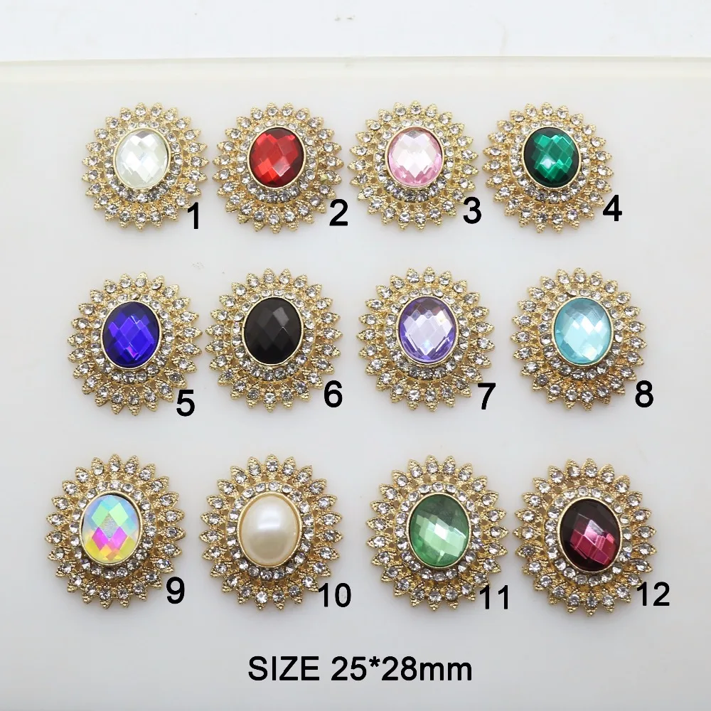 

YWXINXI10pcs/lot25*28MM Oval Alloy Jewelry Accessories Craft Decoration Material DIY Handmade Round Fashion Button
