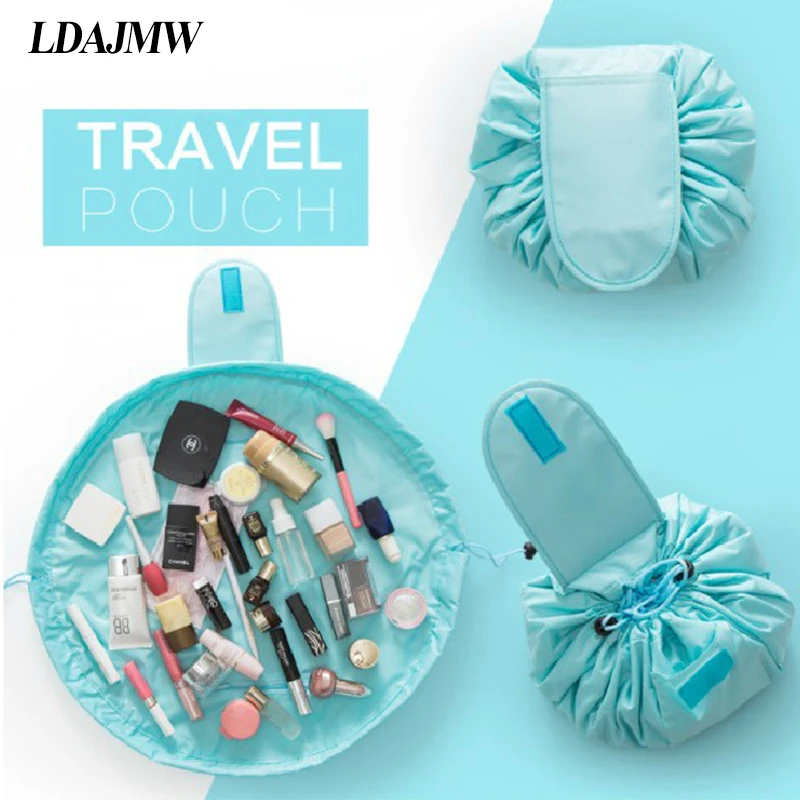 

LDAJMW 48x48cm Portable Waterproof Lazy Cosmetic Bag Drawstring Finishing Travel Storage Bag Makeup Organizer Wash Bag