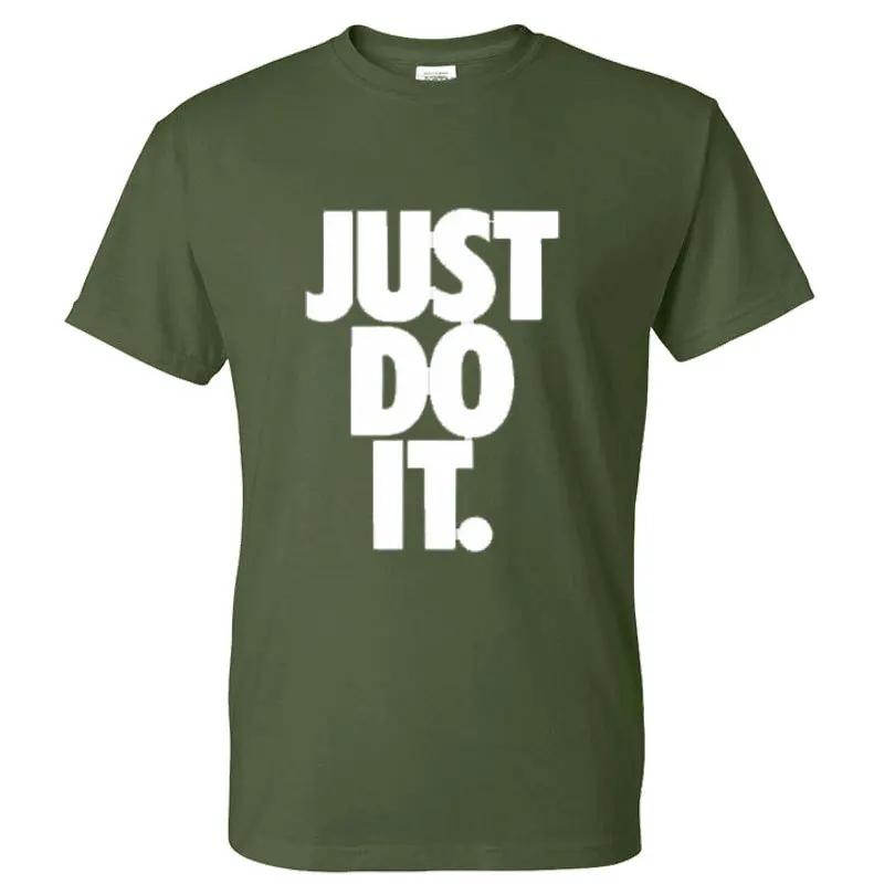 Spring and summer 100% cotton short-sleeved round neck T-shirt sweatshirt just do it print custom made Spring and summer 100% cotton short-sleeved round neck T-shirt sweatshirt just do it print custom made