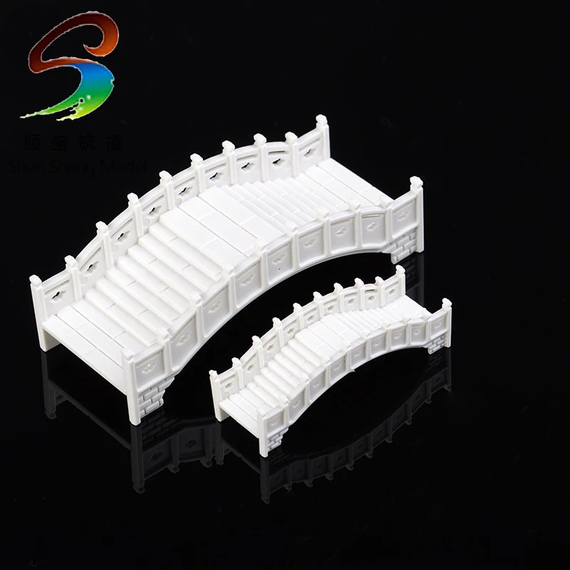 1/100 ABS white plastic arch bridge for architecture landscape