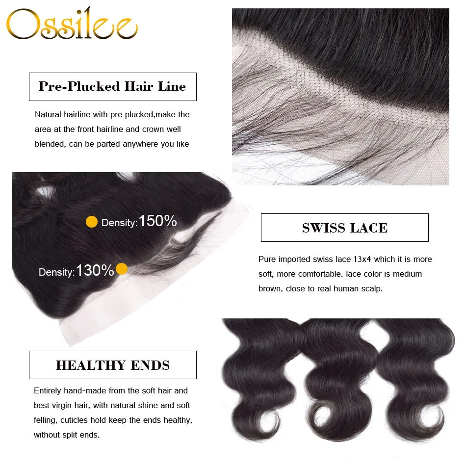 Ossilee Frontal with Bundles Body Wave Bundles With Frontal Brazilian Hair Weave 3 Bundles with Frontal Pre Plucked Remy Hair Ossilee Frontal with Bundles Body Wave Bundles With Frontal Brazilian Hair Weave 3 Bundles with Frontal Pre Plucked Remy Hair