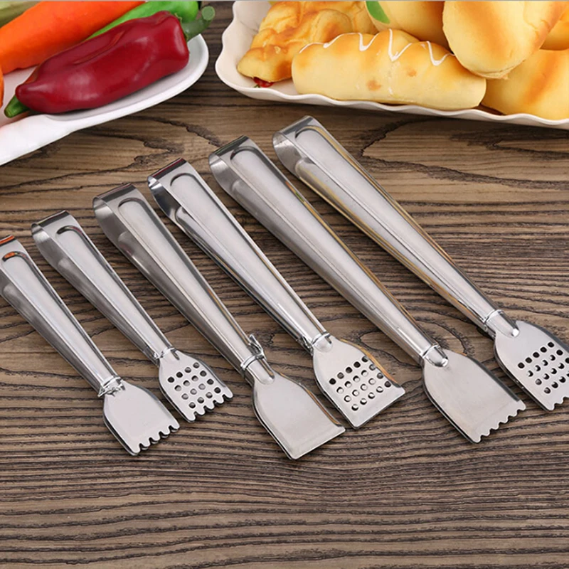 

New Stainless Steel Heat-Resistant Cooking Kitchen Clip BBQ Buffet Food Clip Salad Bread Ice Cubes Supply Clip Kitchen Tools-