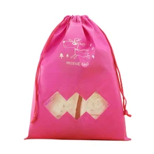 Водонепроницаемая сумка для приема одежды, сумка для путешествий на шнурке, сумка для одежды для домашнего органайзера(розово-красный) L