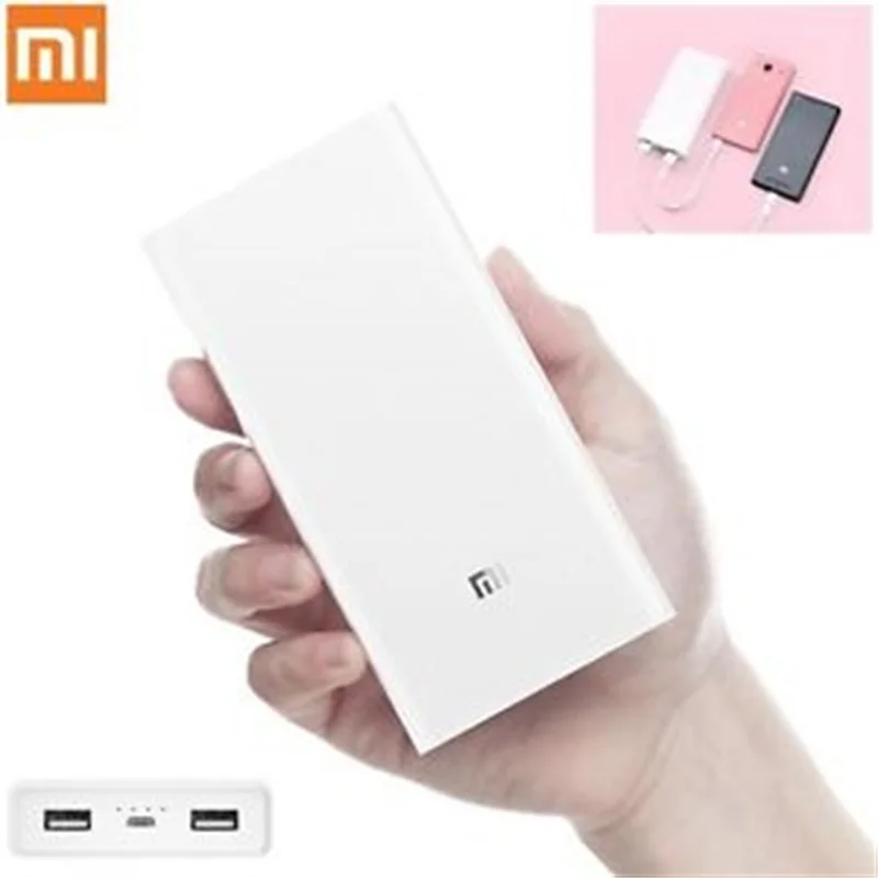 Xiao mi power Bank 20000 мАч 2C портативное зарядное устройство Поддержка QC3.0 Dual USB mi внешний аккумулятор 20000 для мобильных телефонов