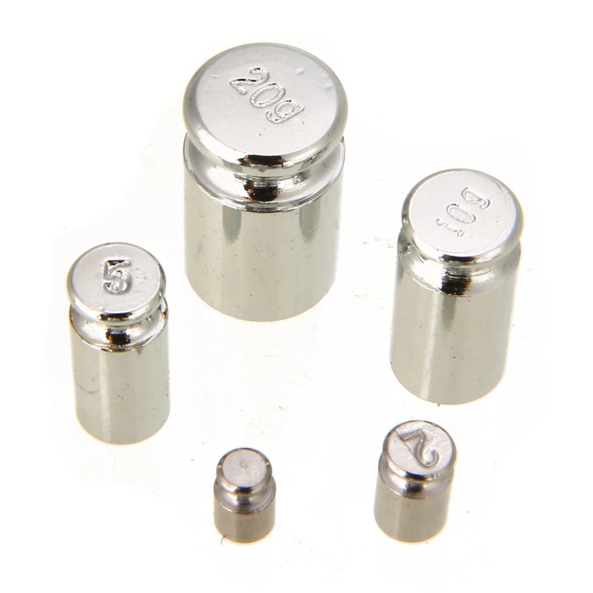 5pcs 1/2/5/10/20g Weights Grams Precision Chrome Weight Scale Calibration Set Durable Measure Tool for Jewelry Weighing Scales