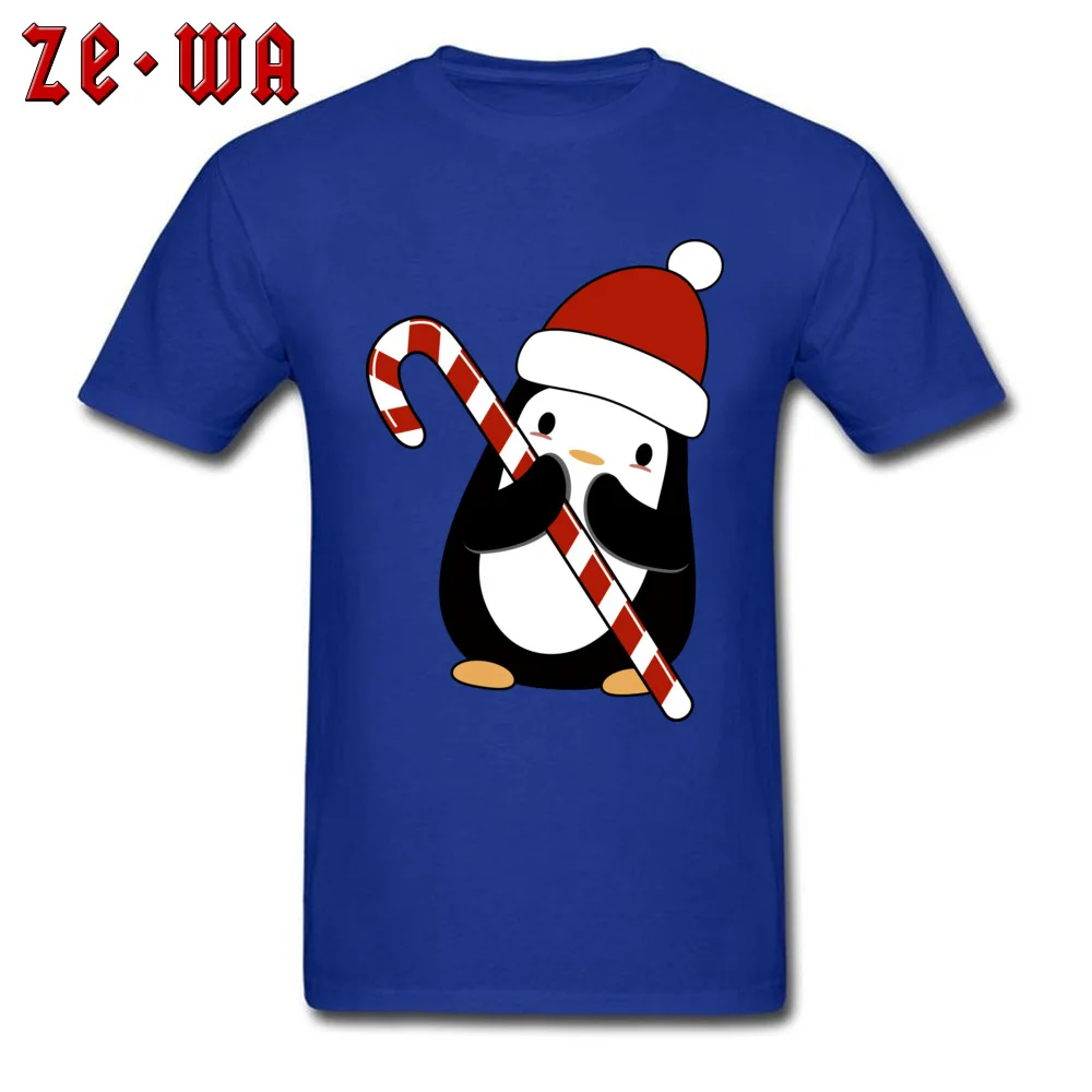 Christmas Penguin T Shirt for Men Design Summer Autumn Tops T Shirt Short Sleeve Latest Group T-shirts O Neck Pure Cotton Christmas Penguin blue