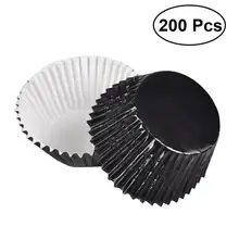 200 шт утолщенные алюминиевые фольга формочки для капкейков формы для выпечки кексов(черный