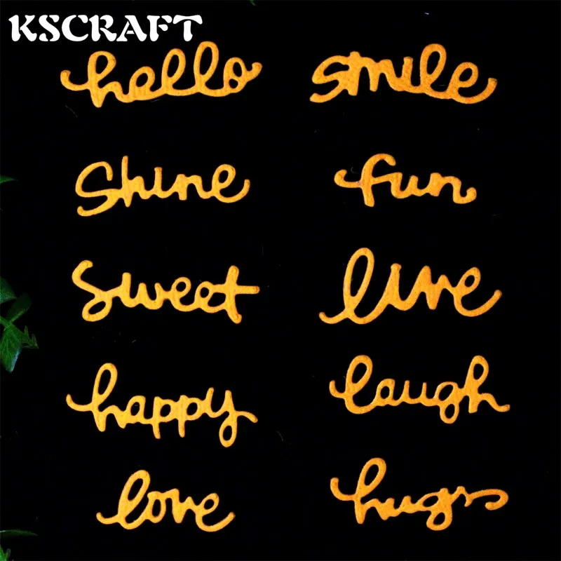 

KSCRAFT 10pcs Words Metal Cutting Dies Stencils for DIY Scrapbooking/photo album Decorative Embossing DIY Paper Cards