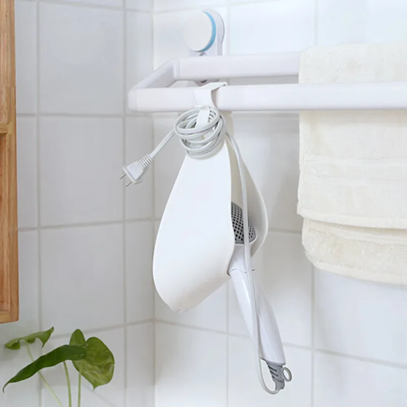 WHISM Hanging Bathroom Hair Dryer Holder Cupboard Stand Flat Hair