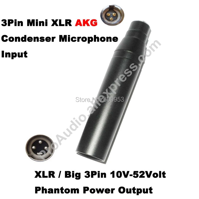 Professional XLR mini 3pin Female to XLR 3pin Male Phantom Connector for AKG Samson Microphone 12v 2 1x5 5mm connector male female 24v dc power barrel connectors jack plug adapter for cctv security camera led strip