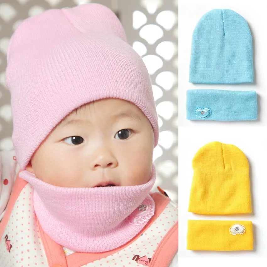 2017 hot sale Baby Winter Hat Set with Scarf Neck Warmer cute Rabbit