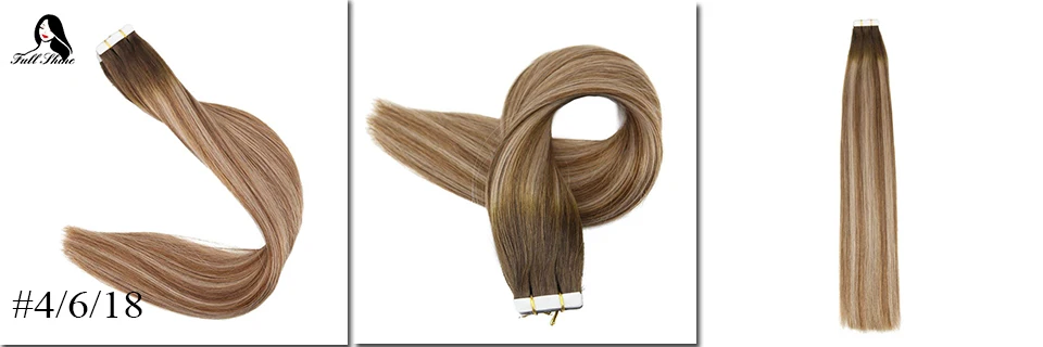 Полная Глянцевая лента для наращивания волос 50 г клей на волосы Balayage цвет 100% Remy человеческие волосы для наращивания Невидимые Ленты Для