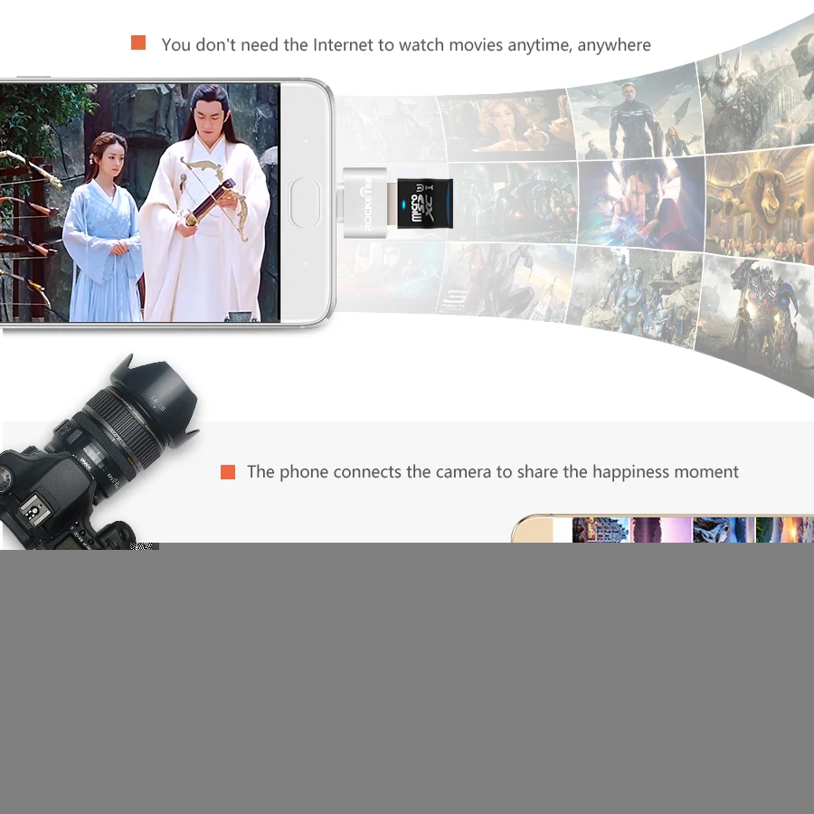 Адаптер Micro USB Rocketek для мобильных телефонов Samsung Xiaomi LG Huawei Android|otg usb adapter|mobile phone