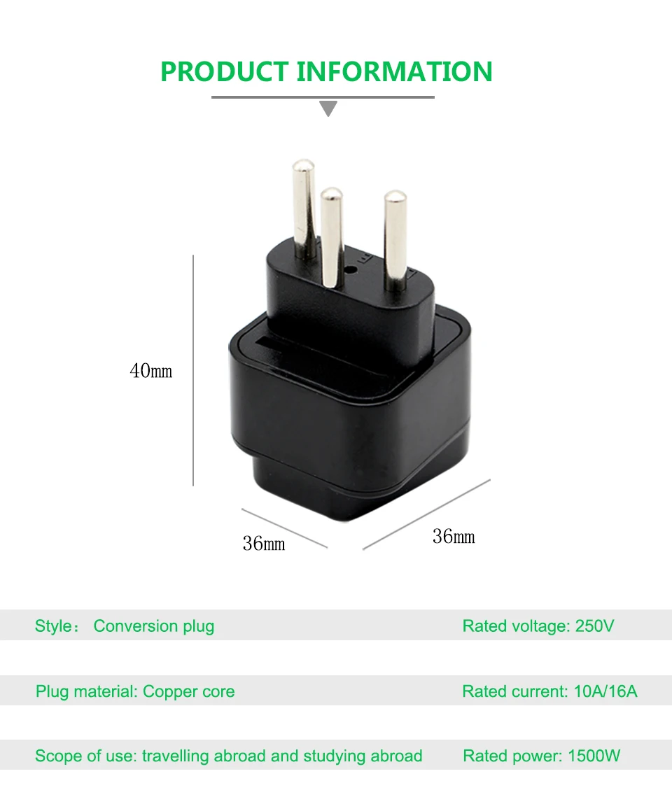 1PC Universal AC 250V 10A16A EU AU US UK to Switzerland Swiss AC Power Travel Plug 3 Round Pin Adaptor Wireless Conversion Plug (8)